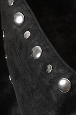 Studded Black - Slouchy Faux Leather Shoulder - 4