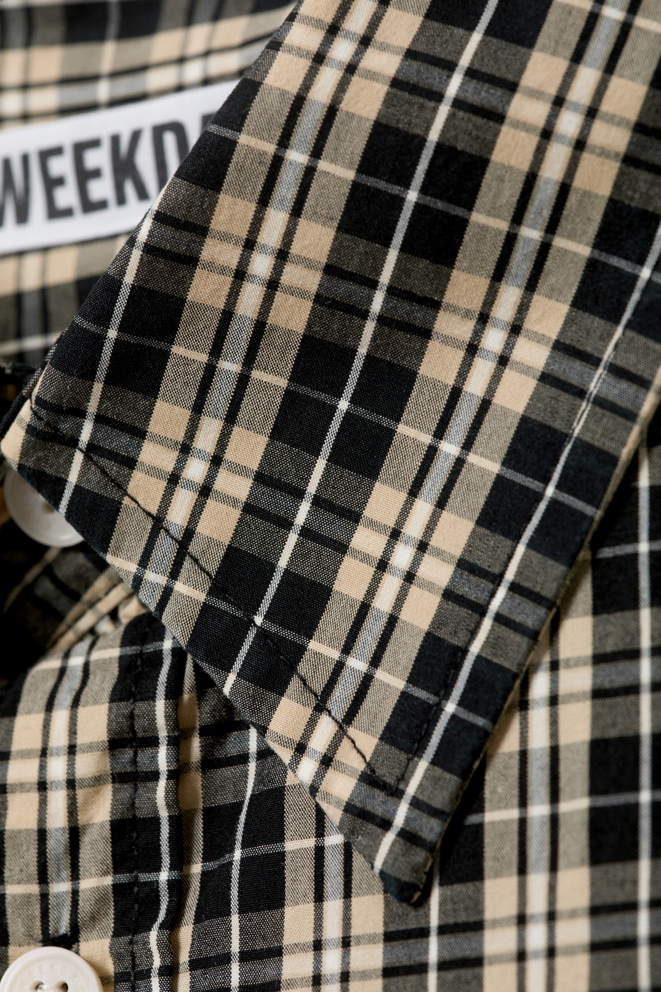 Checked Beige - Oversized Checked Shirt - 5