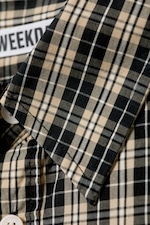 Checked Beige - Oversized Checked Shirt - 5