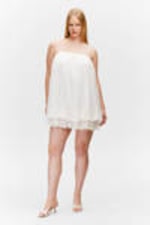 White - Sleeveless Balloon Mini Dress - 0