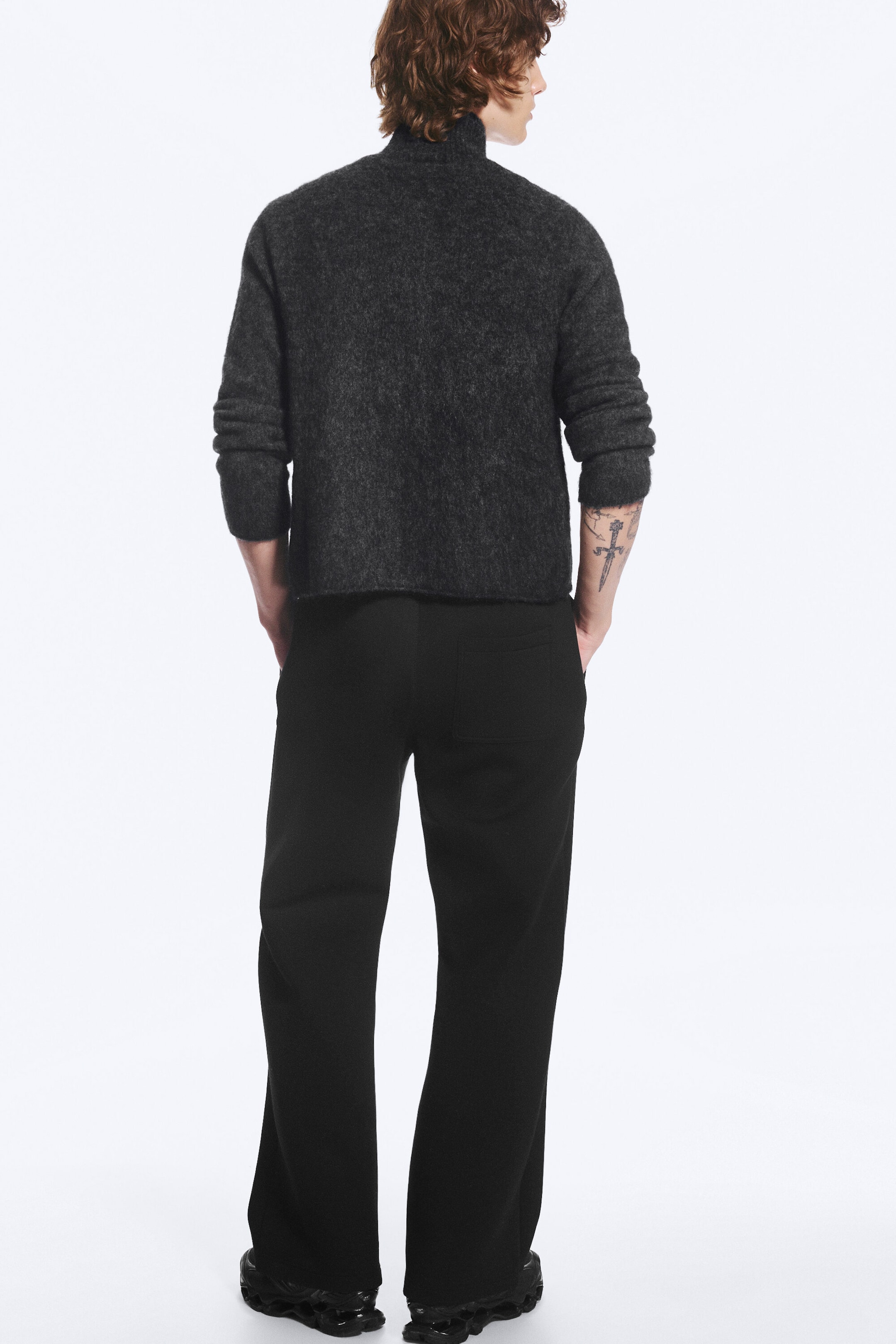 Schwarz - Locker geschnittene Scuba-Sweatpants - 3