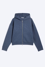 Donkerblauw - reliëf - Simon Graphic Scuba Zip Hoodie - 0