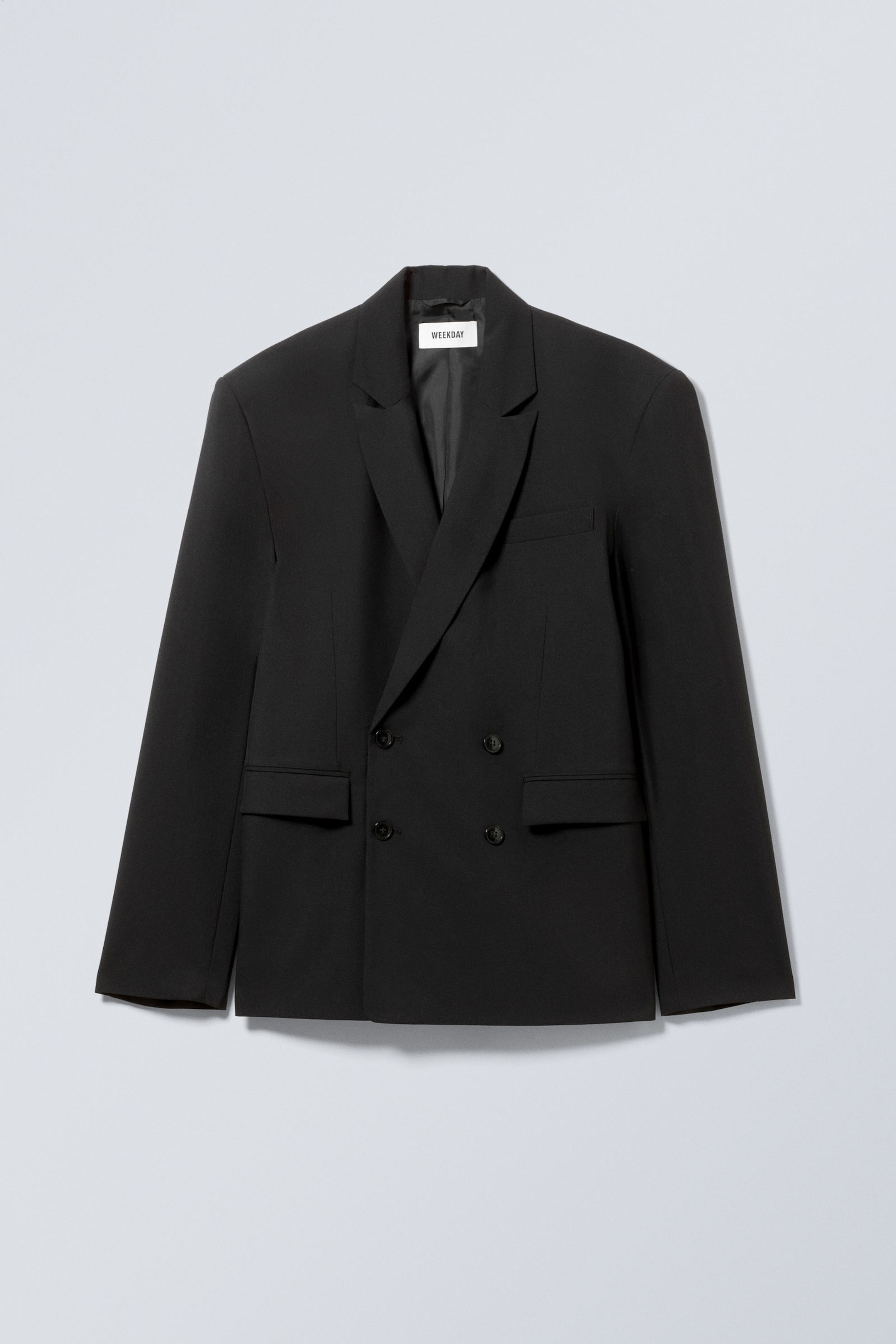 Schwarz - Zweireihiger Blazer - 0