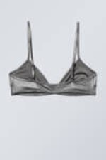 Grey Glitter - Minimal Glitter Bikini Top - 1