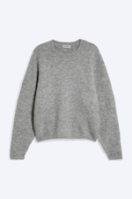Light Grey Melange - Relaxed Wool-Blend Crew-Neck Sweater - 5