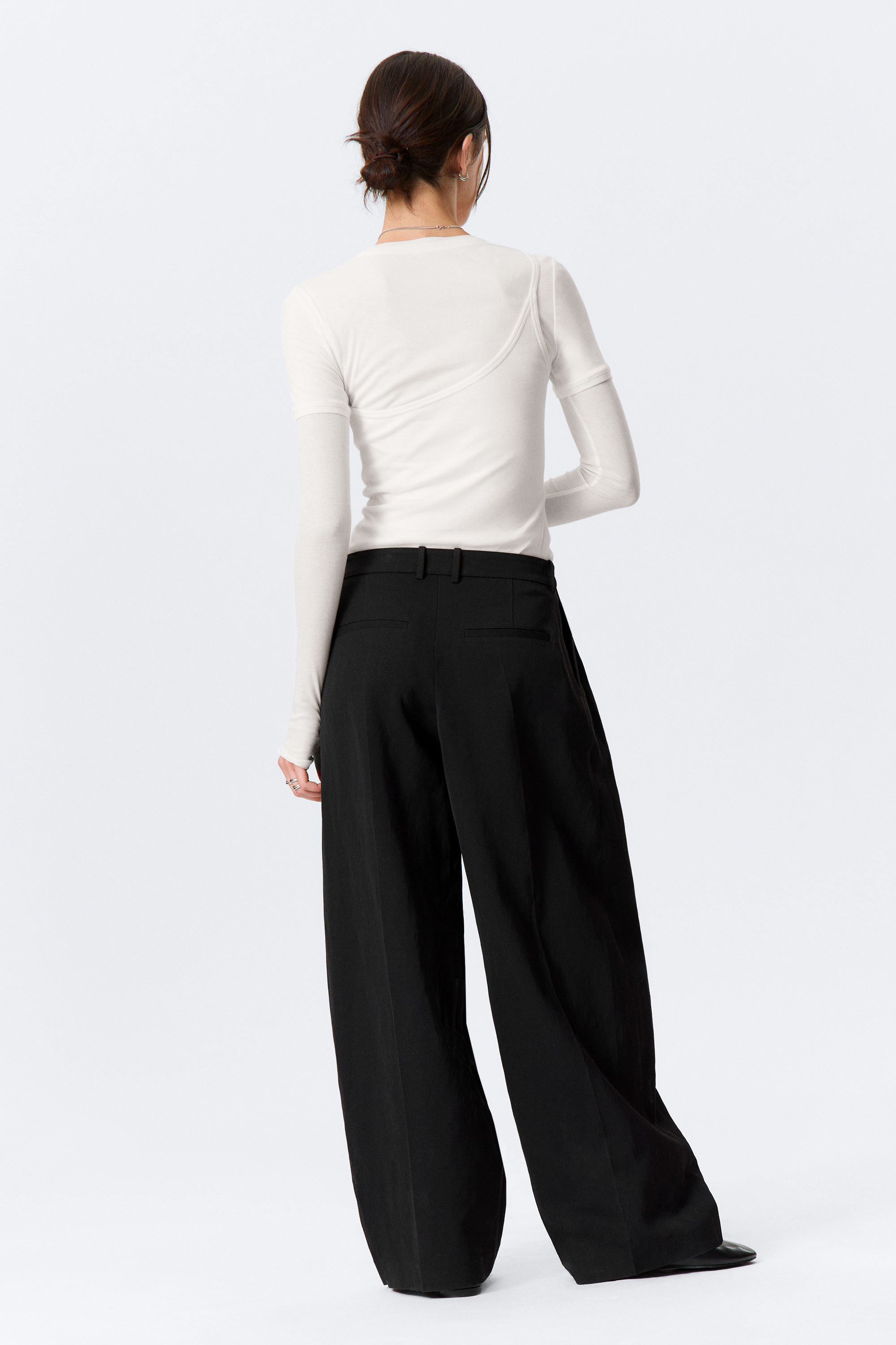 Blanc - Haut en coton à manches longues et triple épaisseur - 3