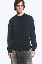 Mörkblå - Relaxed långärmad T-shirt - 2