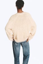 Beige - Cardigan oversize à col en V - 2