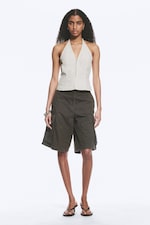 Beige clair - Haut dos nu col V ripstop - 2