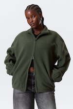 Dark Green - Fleece Zip Jacket - 0
