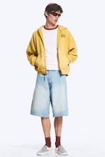 Gelbe - Rote Welle - Weiter Hoodie mit Reißverschluss und Print - 1