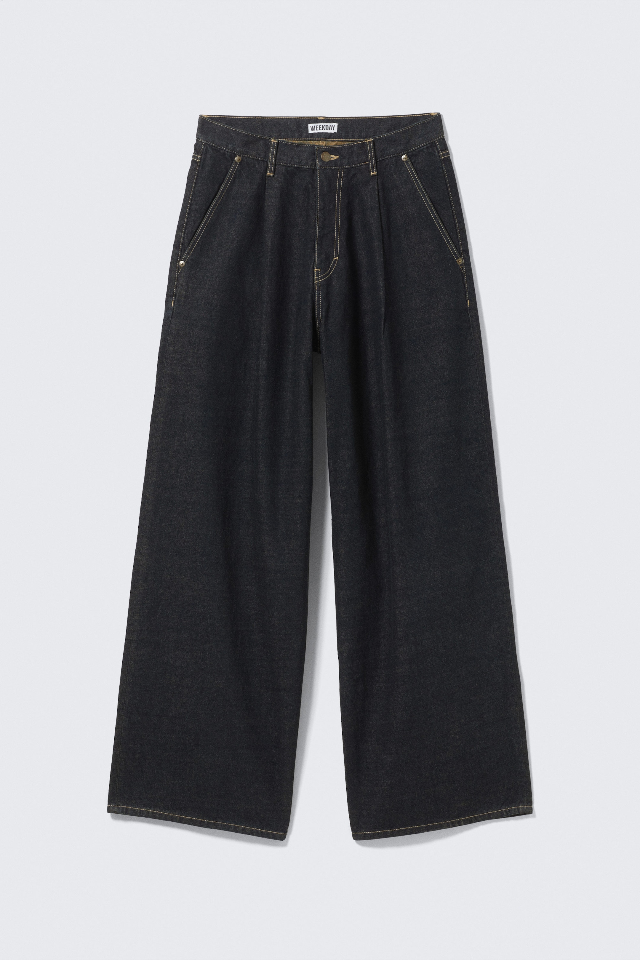 Emerald Rinse - Dunkelblau - Pleated Loose Baggy Leg Jeans - 5