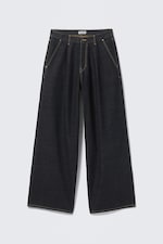 Emerald Rinse - Dunkelblau - Pleated Loose Baggy Leg Jeans - 5