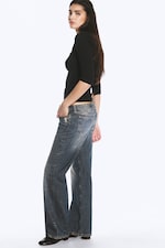 Marina Blue - Dark Blue - Aura Low Rise Relaxed Bootcut Jeans - 3