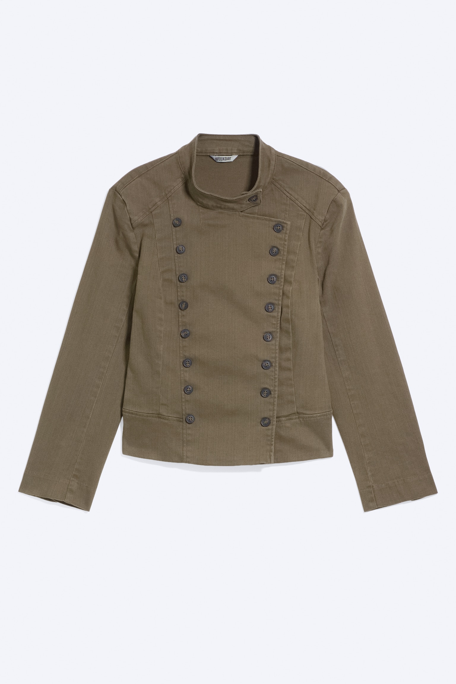 Doppelreihige Kurzjacke - Dark Khaki Green/Schwarz/Verwaschenes Schwarz