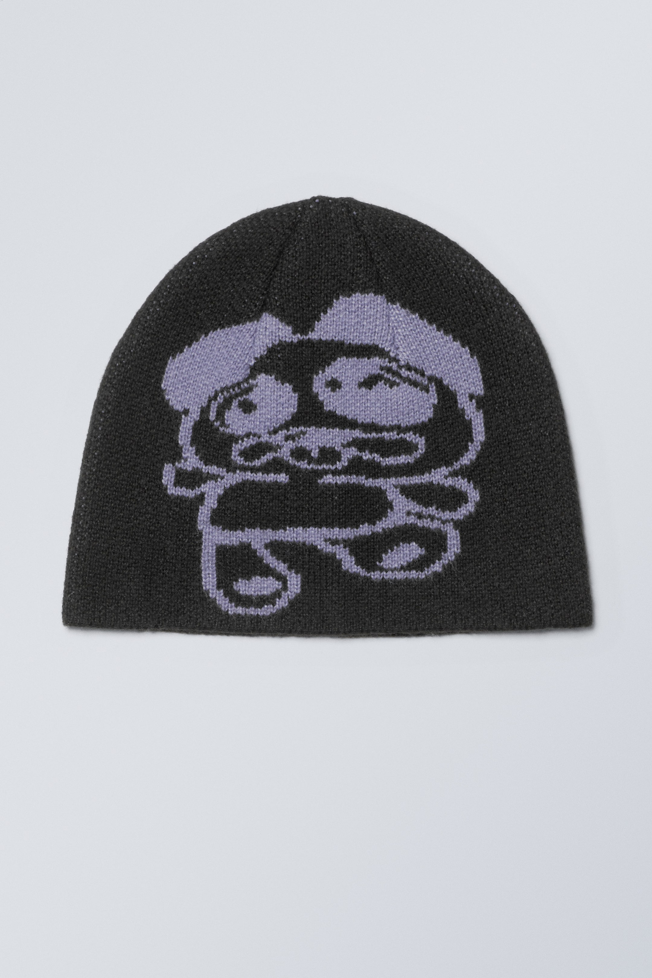 Svart - Jacquard-stickad mössa - 0