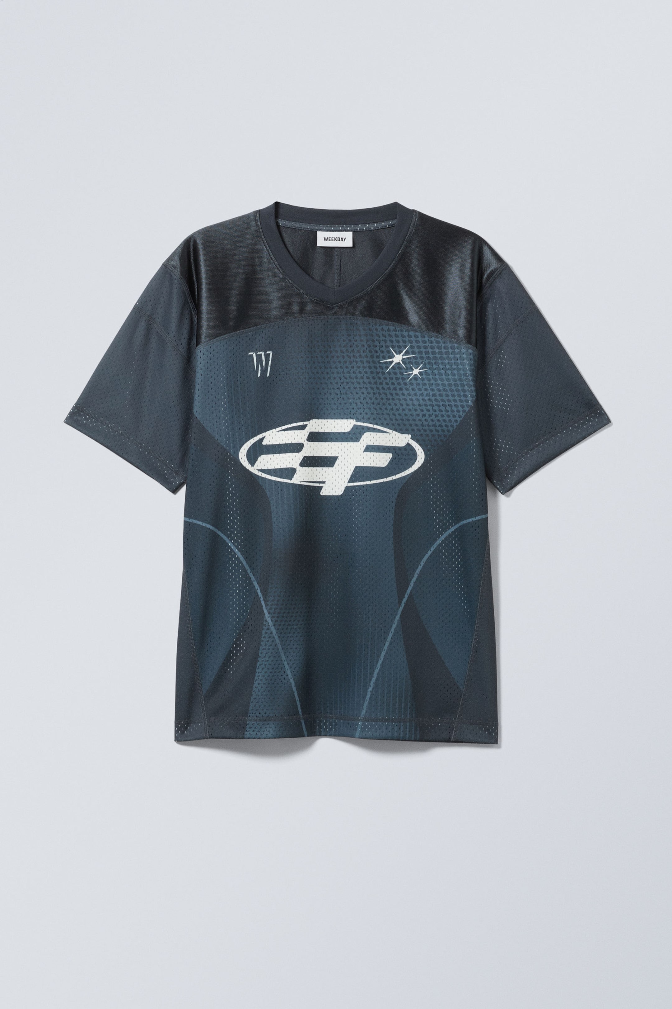 Blue - Printed Soccer T-shirt - 0