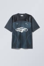 Blue - Printed Soccer T-shirt - 0