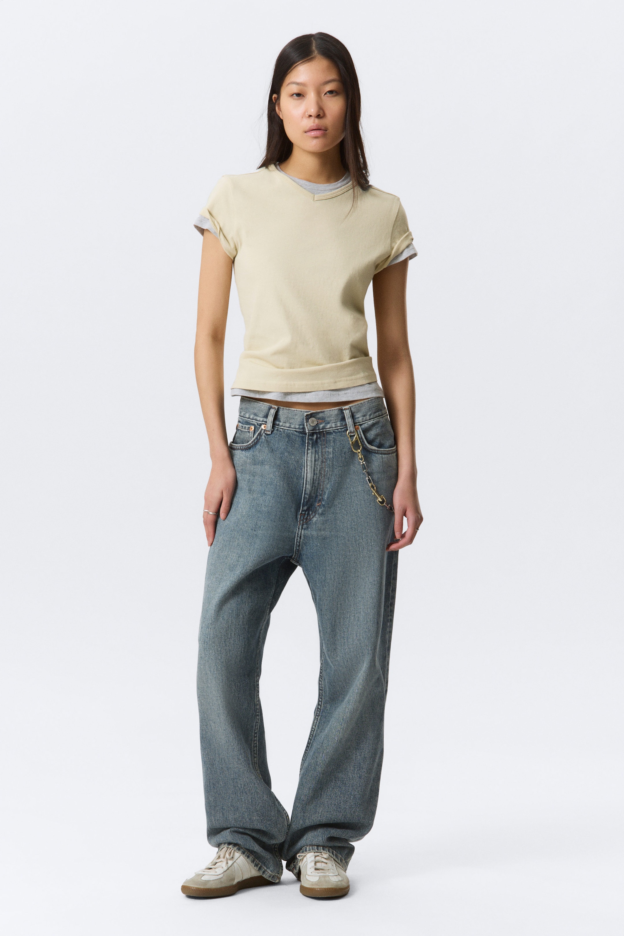 Second Blue - Blue - Galaxy Mid Rise Loose Straight Leg Unisex Jeans - 2