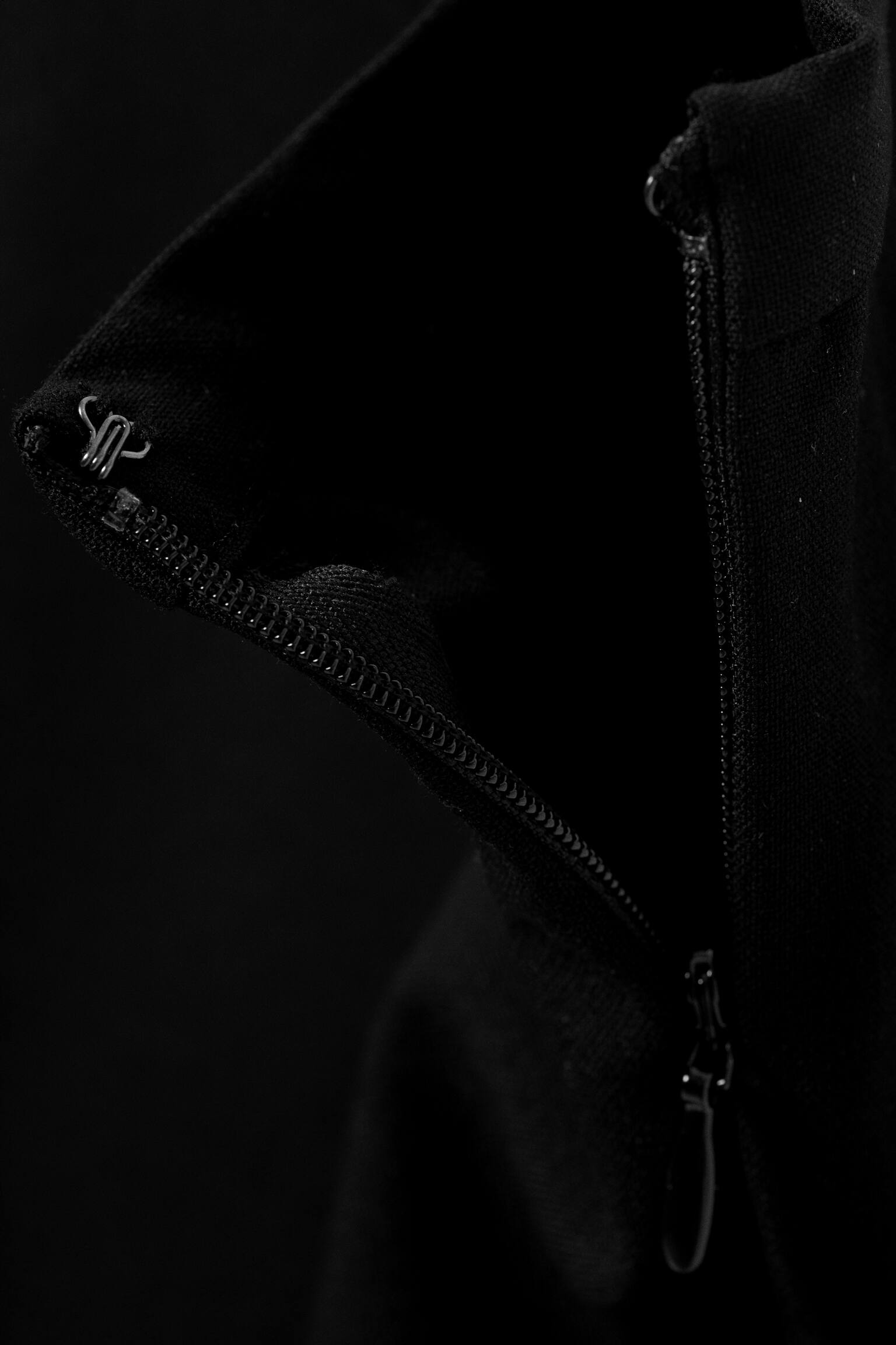 Low-Waist-Anzughose mit seitlichem Reißverschluss - Schwarz/Dunkelgrau meliert - 3