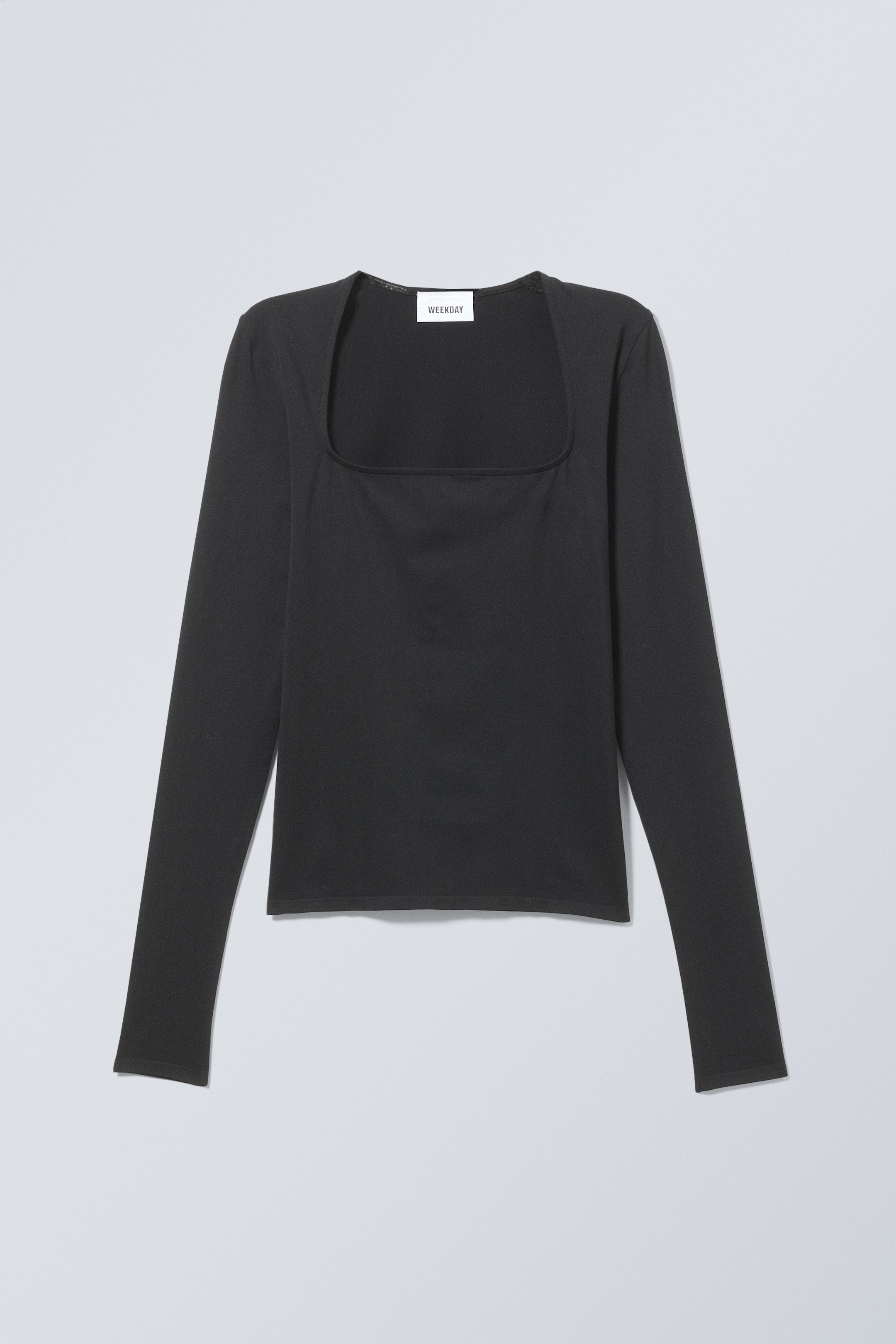 Ingrandisci l'immagine: Square Neck Longsleeve Top - Black - DONNA | H&M CH 1