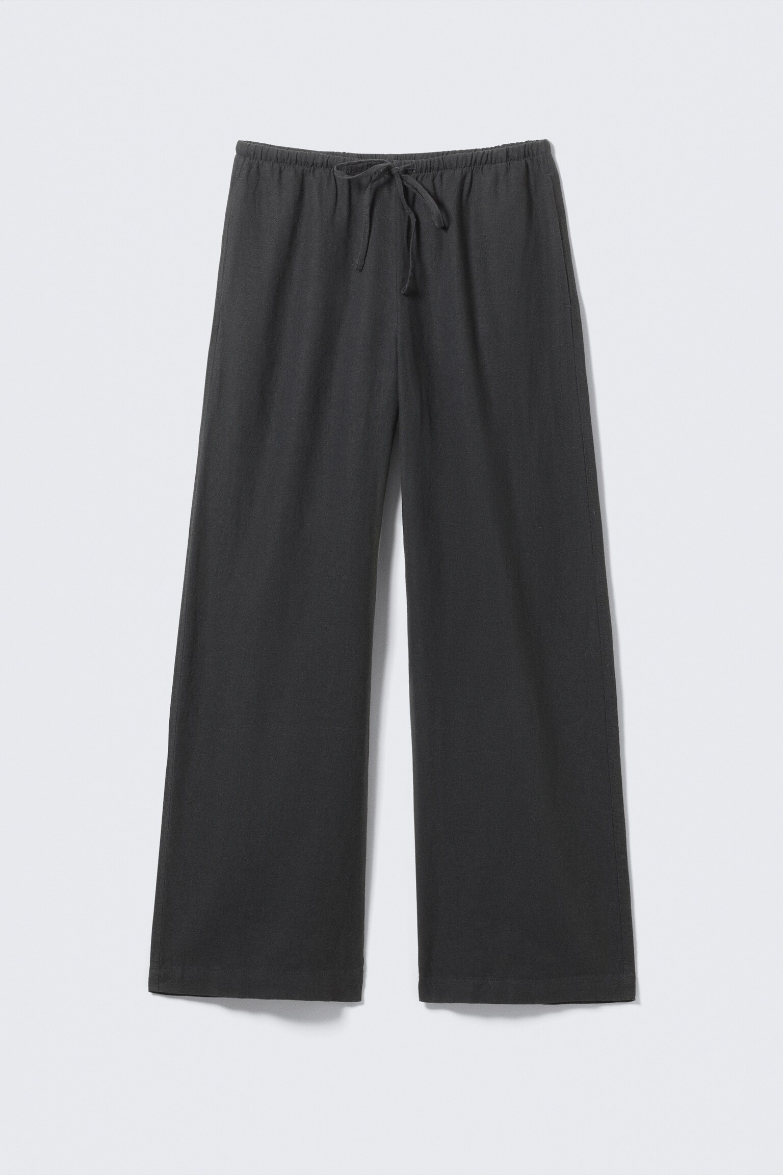Low Rise Linen-Blend Trousers - Dark Grey/Light Grey