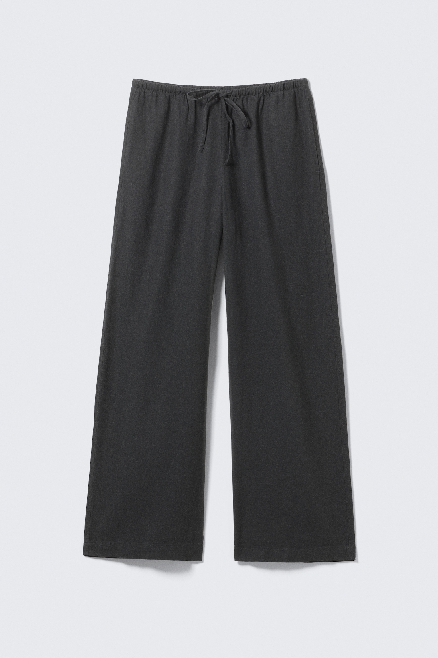 Low Rise Linen-Blend Trousers - Dark Grey/Light Grey