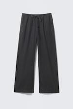 Dunkelgrau - Hose mit niedrigem Bund aus einer Leinenmischung - 0