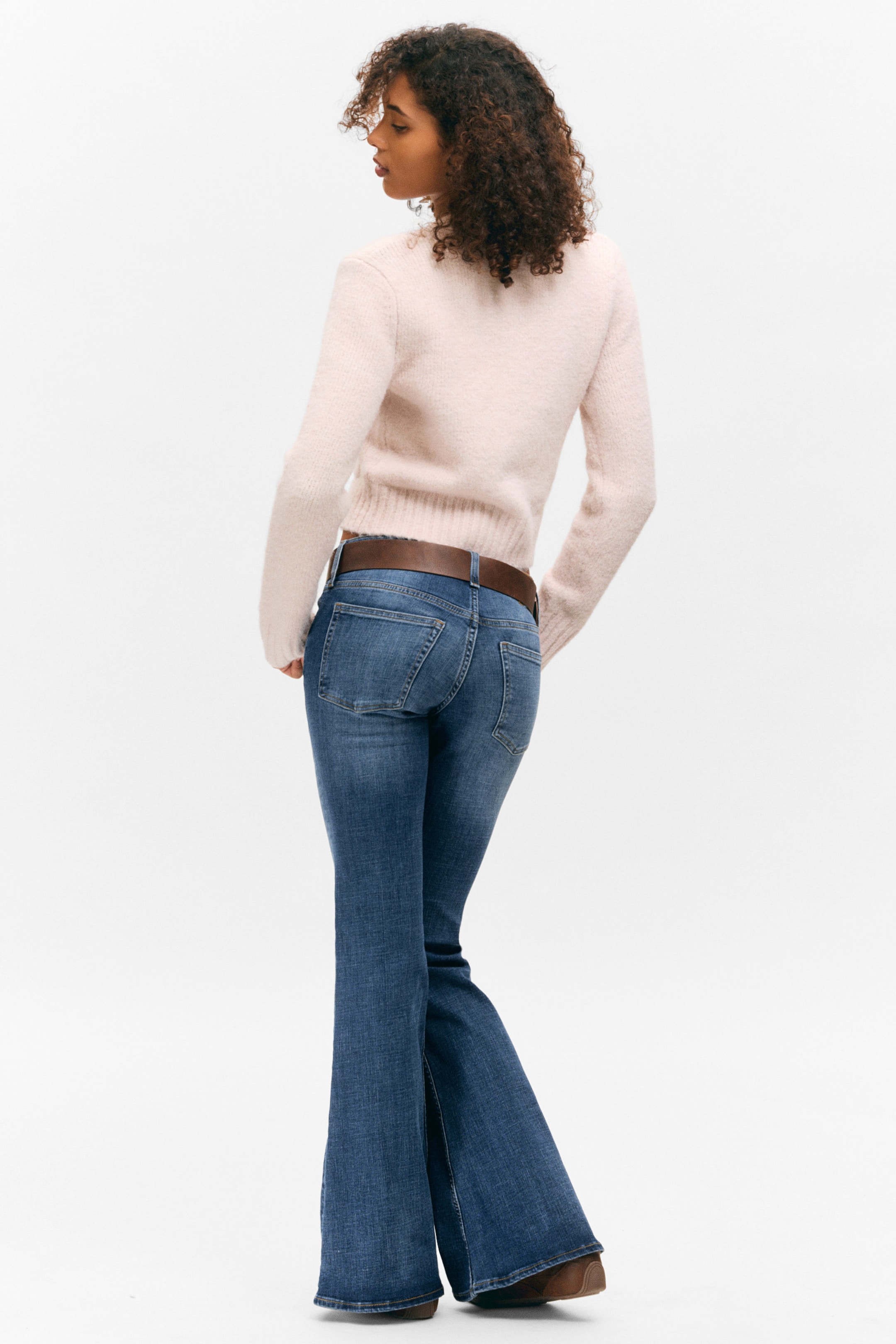 Light Dusty Pink - Ribbed V-Neck Cardigan - 3