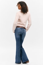 Light Dusty Pink - Ribbed V-Neck Cardigan - 3