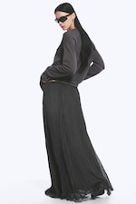 Dark Grey - Crinkled Maxi Skirt - 2
