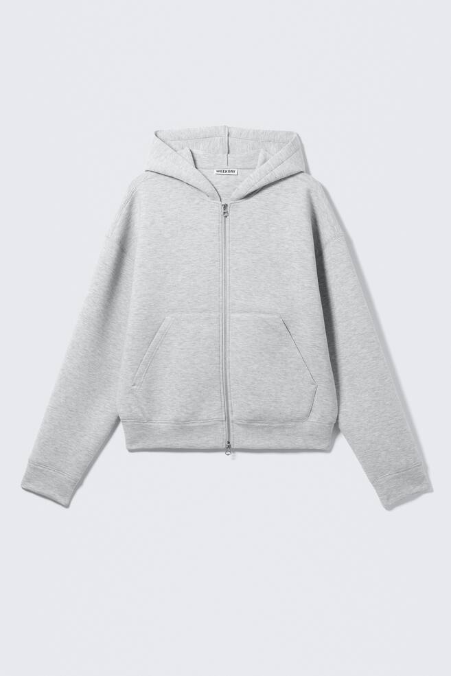 Scuba-Kapuzenpullover mit Reißverschluss Simon - Hellgrau meliert/Schwarz/Dunkelbraun/Helles, staubiges Khakigrün/Graumeliert/Helles Maulwurfsgrau/Dunkelgrün - 1