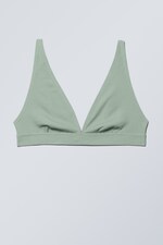 Vert poudré - Soutien-gorge triangle côtelé Nina - 0
