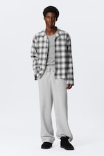 Checked White - Relaxed Flannel Pyjama Shirt - 2