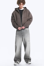 Dark Mole - Embroidered - Simon Graphic Scuba Zip Hoodie - 1