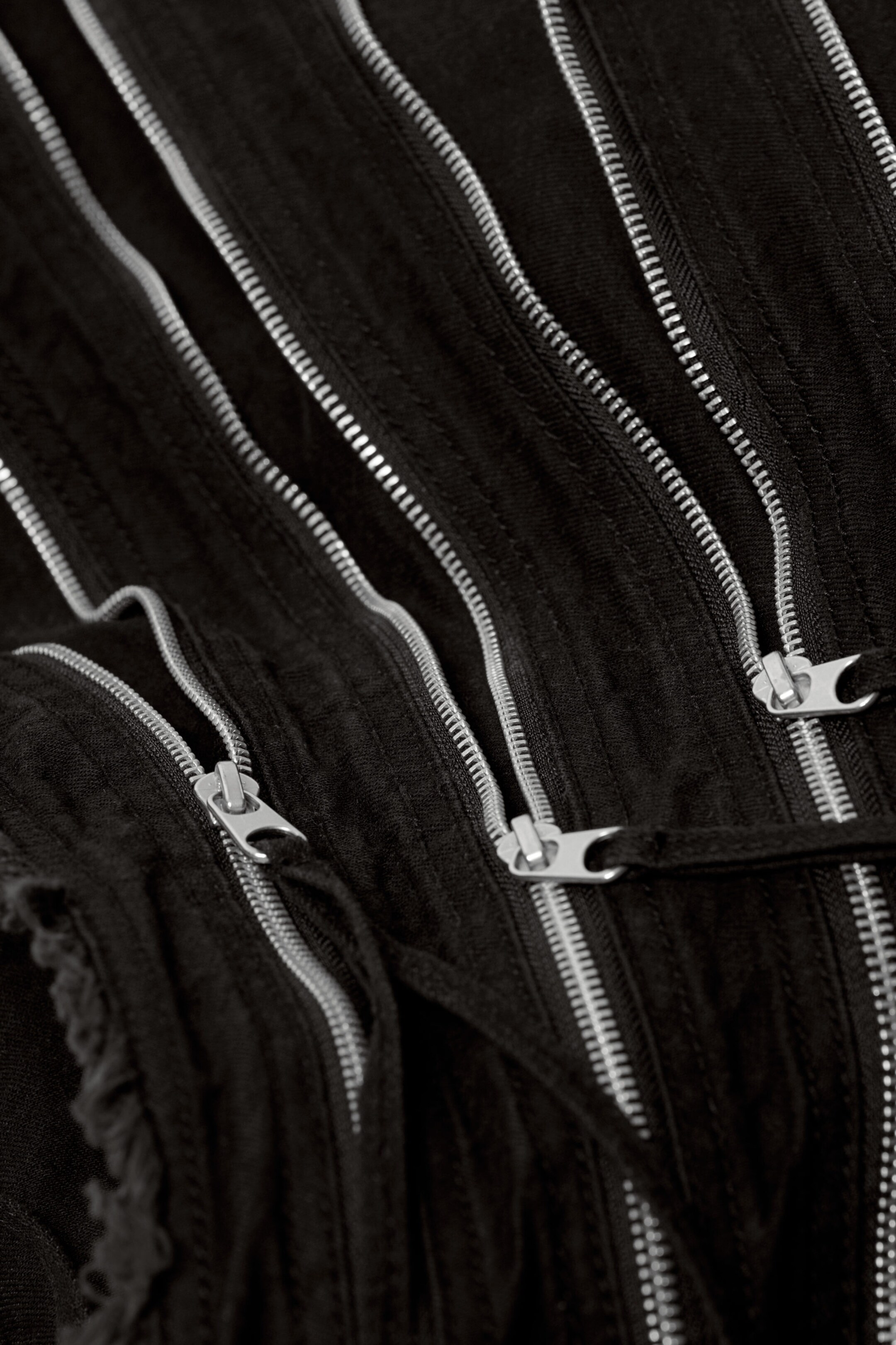 Svart - Jeansväska med dragkedjor - 4