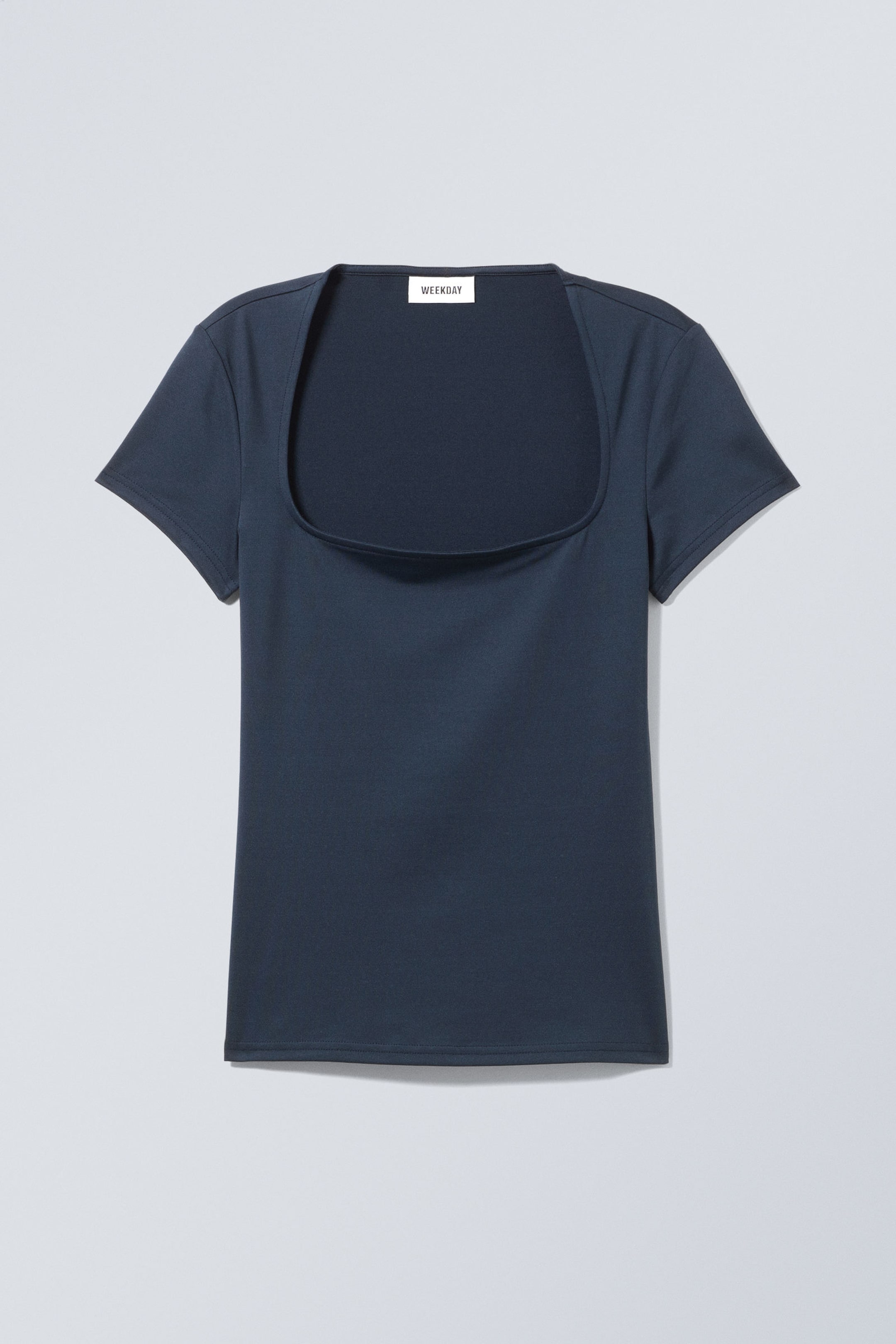Dark Blue - Open Neck T-shirt - 0