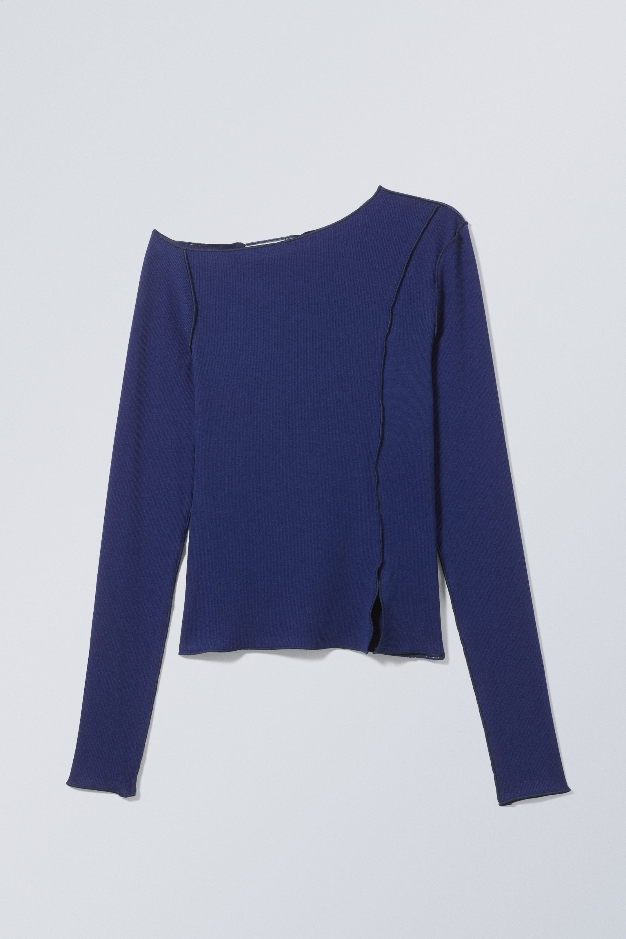 Dark Blue - Edge Seam Long Sleeve top - 0