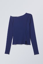 Dark Blue - Edge Seam Long Sleeve top - 0