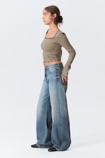 Blue Horses - Medium Blue - Paz Mid Rise Wide Leg Jeans - 2