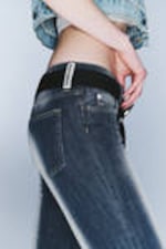 Blue Spray - Sleezie Low Waist Skinny Straight Jeans - 3
