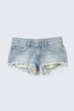 Lip Blue - Hellblau - Ausgefranste Denim-Hotpants mit niedrigem Bund - 3