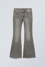 Canyon Grey - Medium Grey - Flame Low Rise Slim Flared Jeans - 0