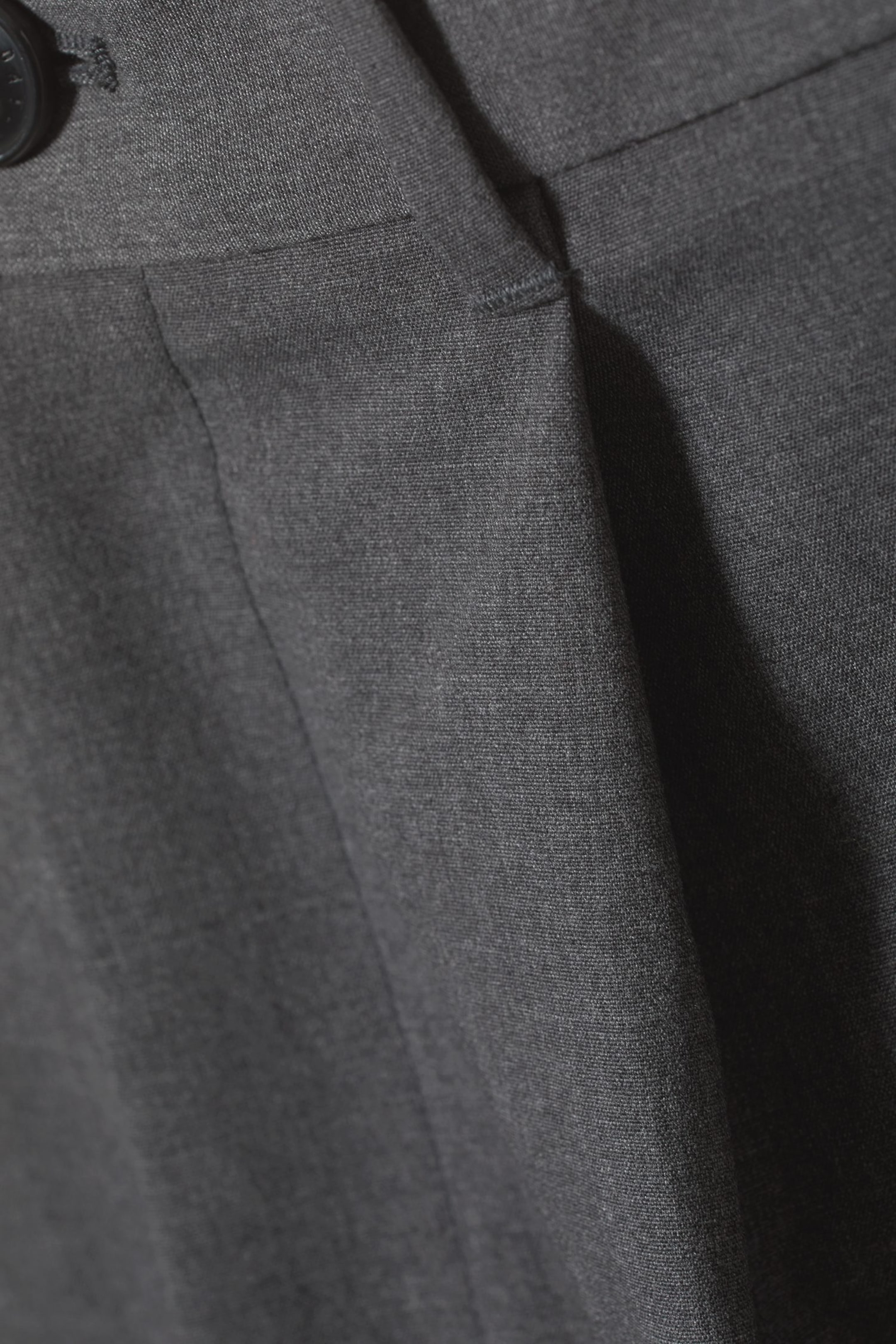 Grey Melange - Uno Loose Suit Trousers - 1