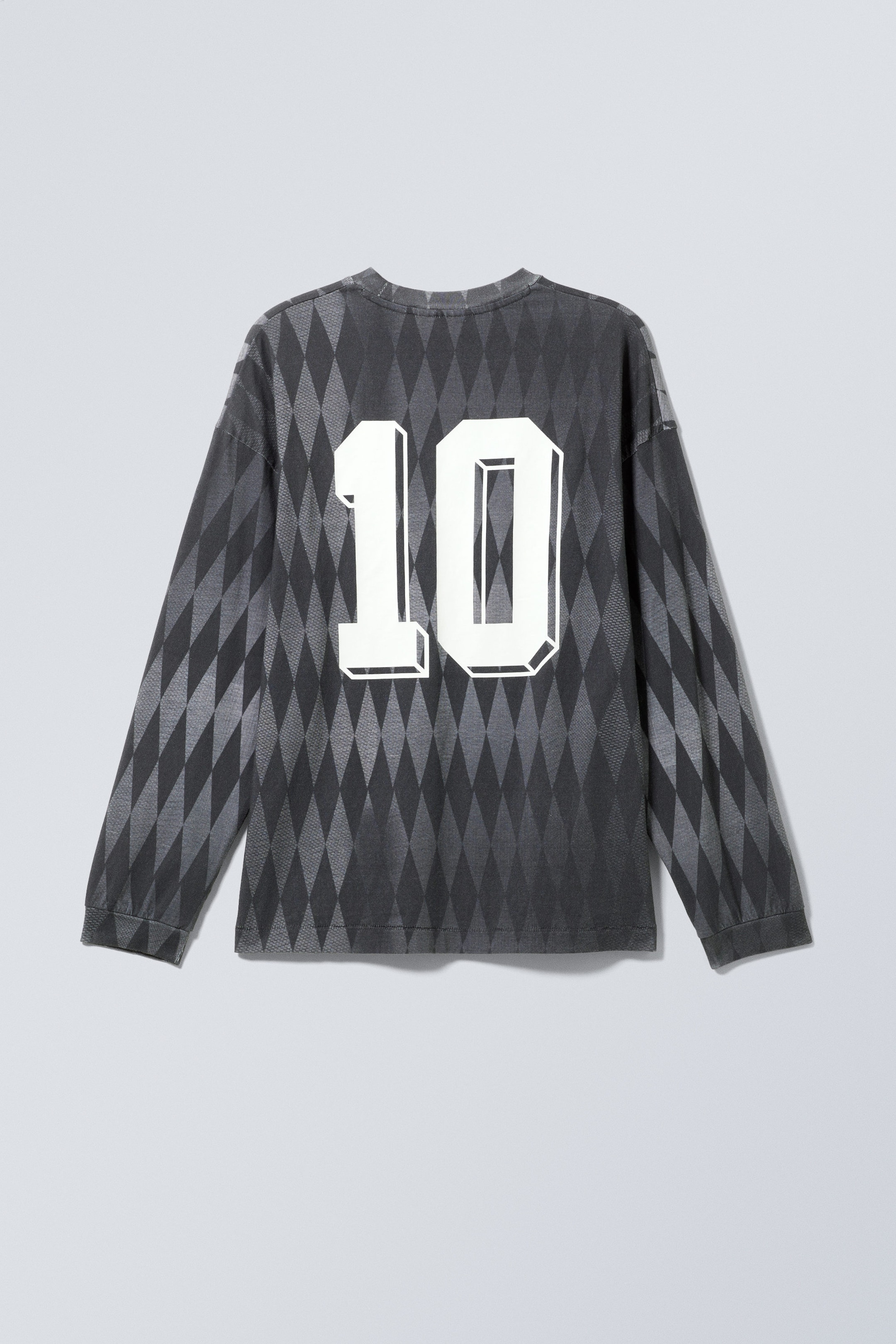 Dark Grey - Fantazy FC - Loose Graphic Long Sleeve T-shirt - 1