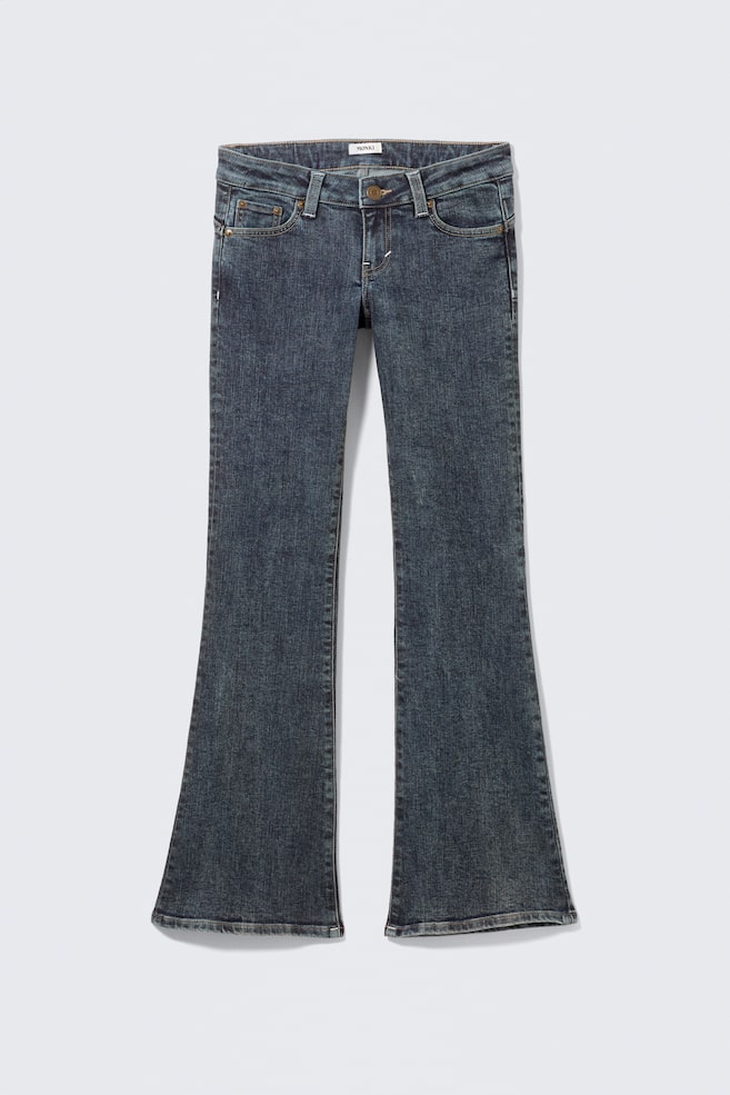 Low Rise Curve Yoke Flared Jeans - Desert Blue - Dark Blue - 1
