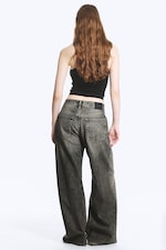 Redondo Black - Washed Black - Solar Loose Wide Leg Unisex Jeans - 5