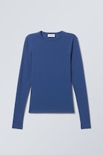 Blau - Schmales Langarmtop - 0