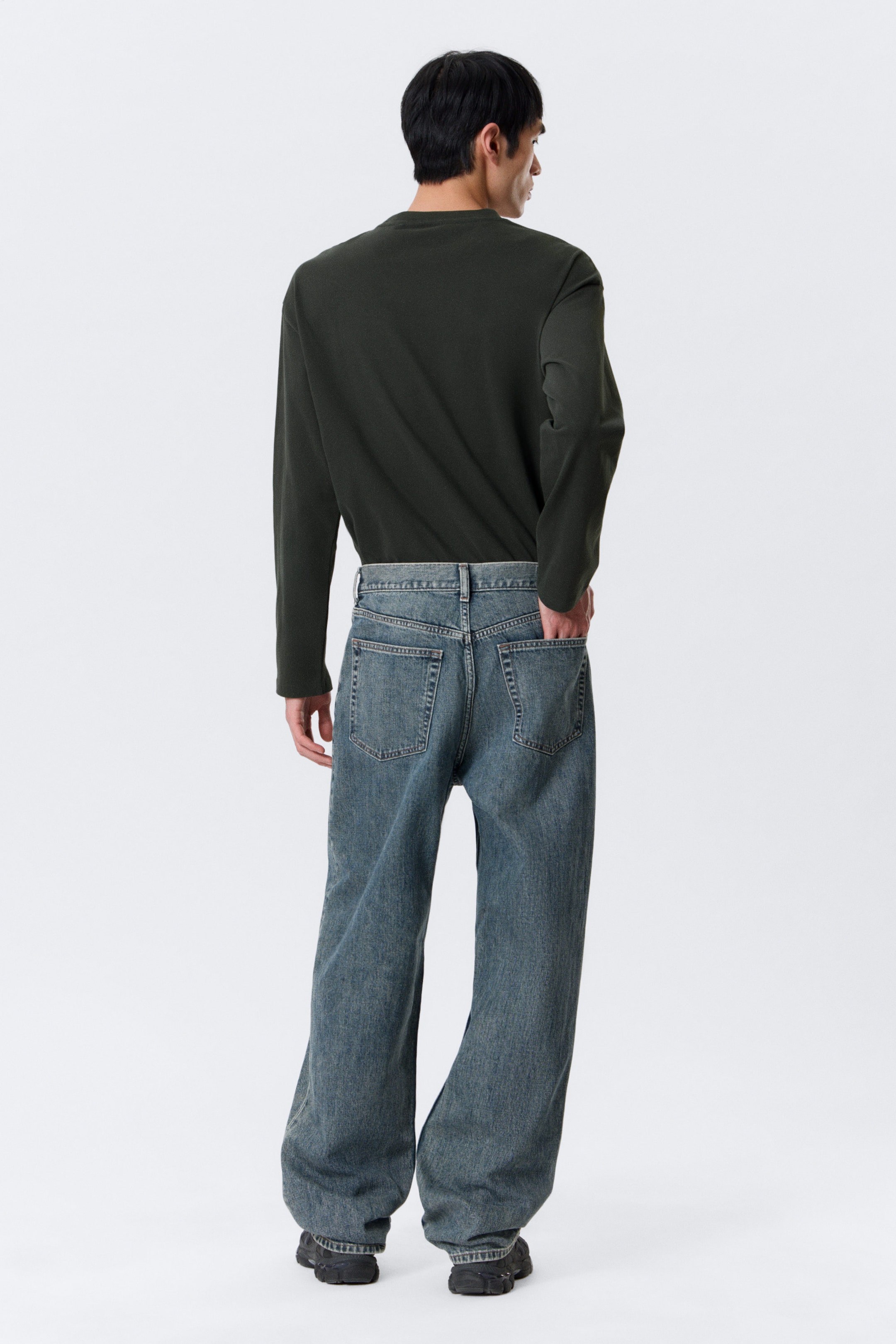 Second Blau - Blau - Galaxy Mid Waist Loose Straight Leg Jeans - 5