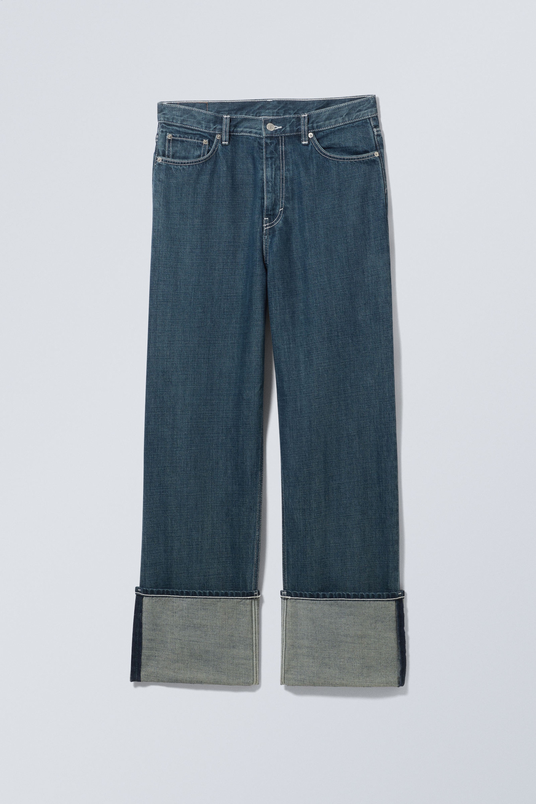 Saffierblauw - Galaxy losse jeans met omgeslagen pijpen - 1